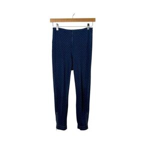 Lysse Women’s Dotted Denim Ankle Zip Jean Leggings Blue/White Size S